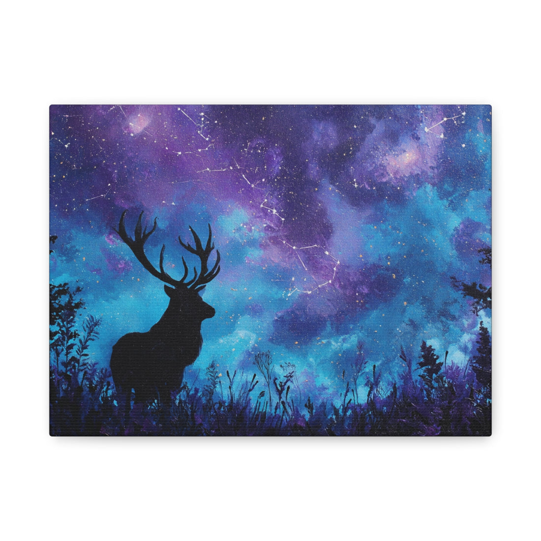 Tableau Cerf & Galaxie Étoilée