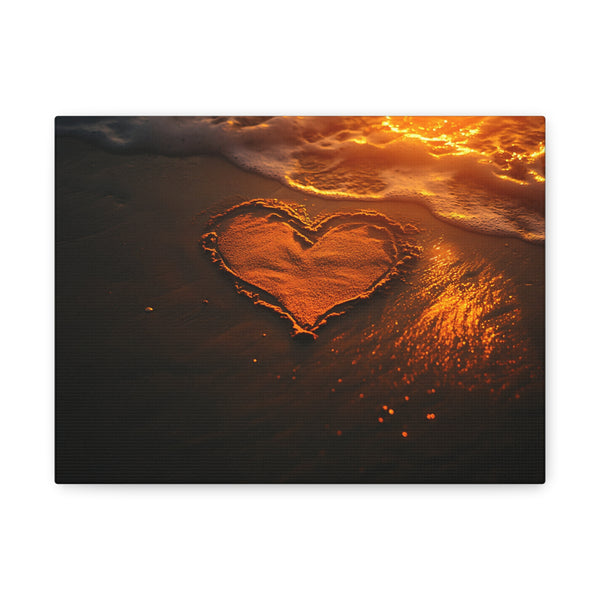 Tableau Coucher De Soleil & Coeur Sable