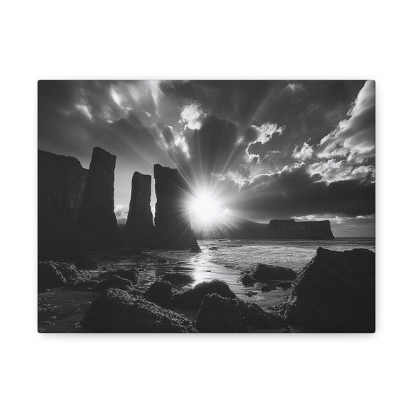 Tableau Coucher De Soleil Noir & Blanc