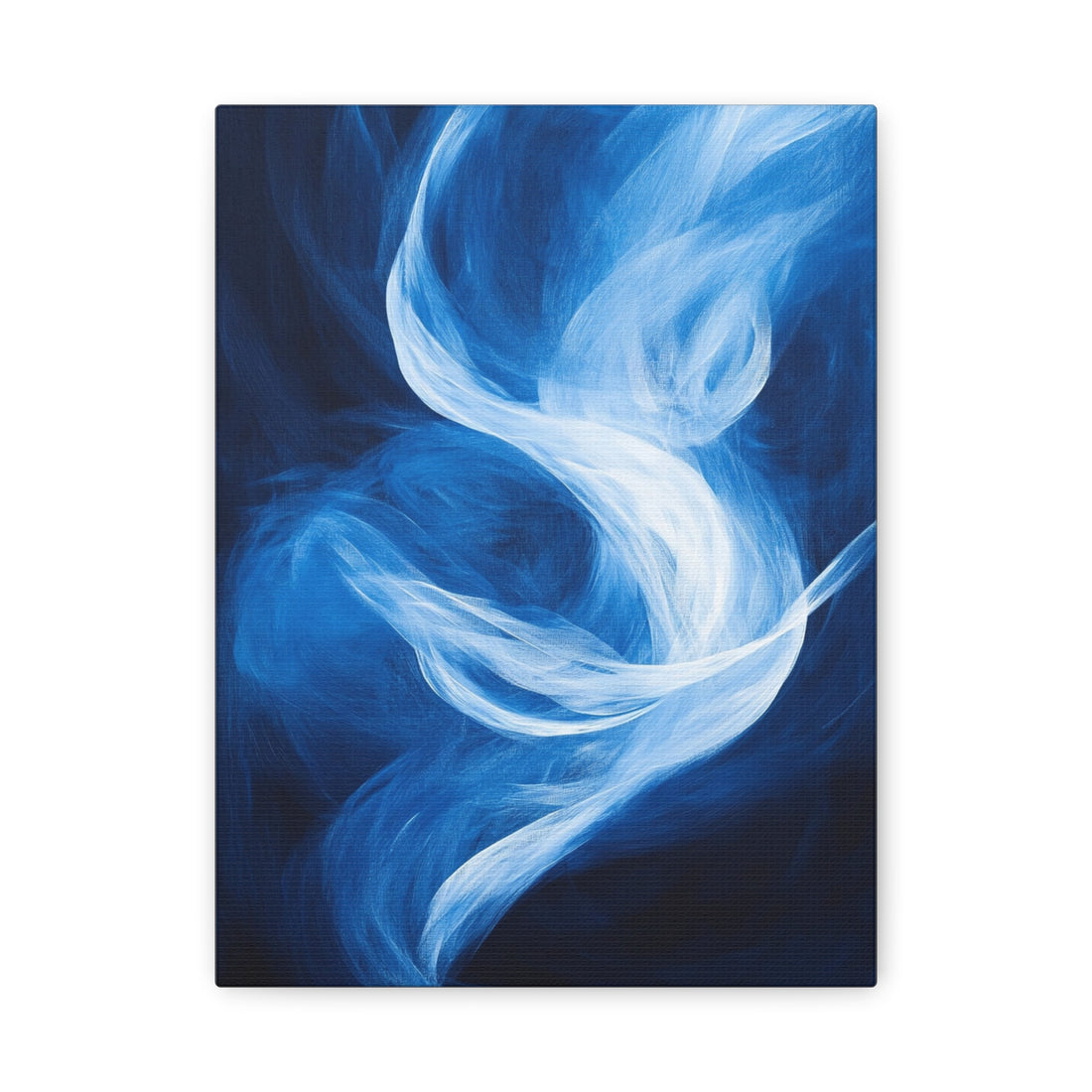 Tableau Abstrait Bleu & Blanc