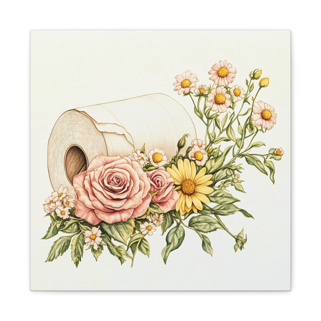 Tableau Fleur Papier Toilette