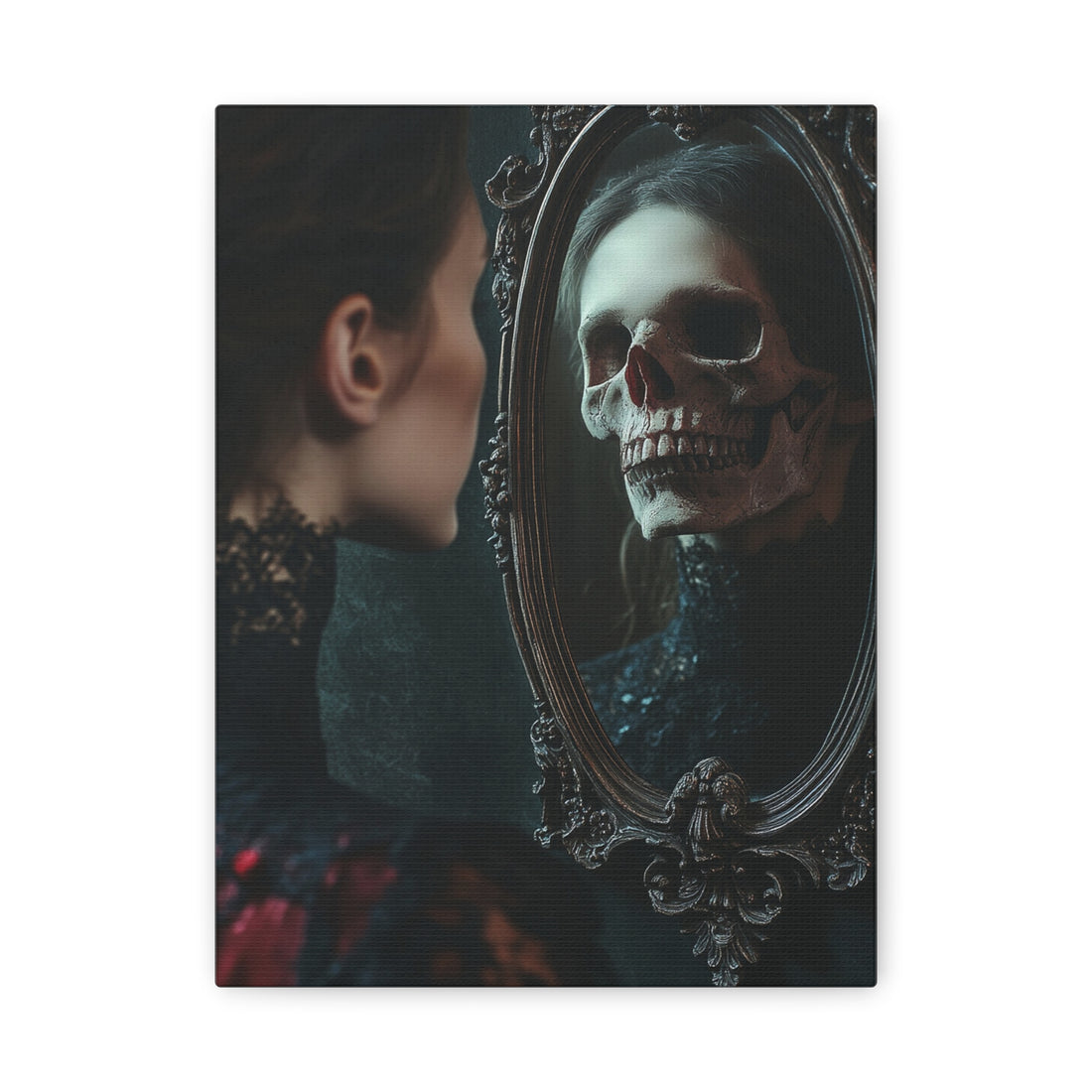 Tableau Femme Miroir TêTe De Mort