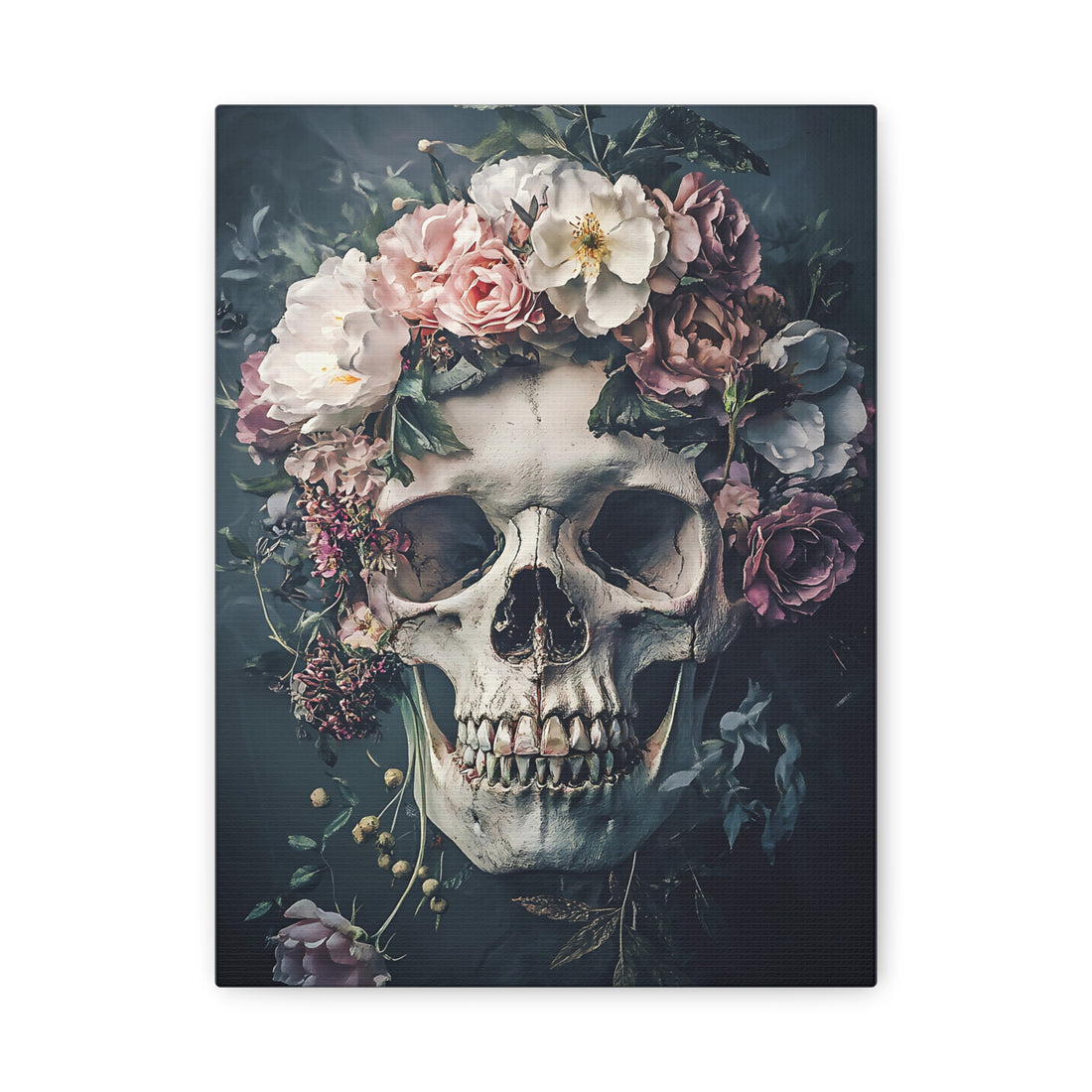 Tableau Tête De Mort Fleur