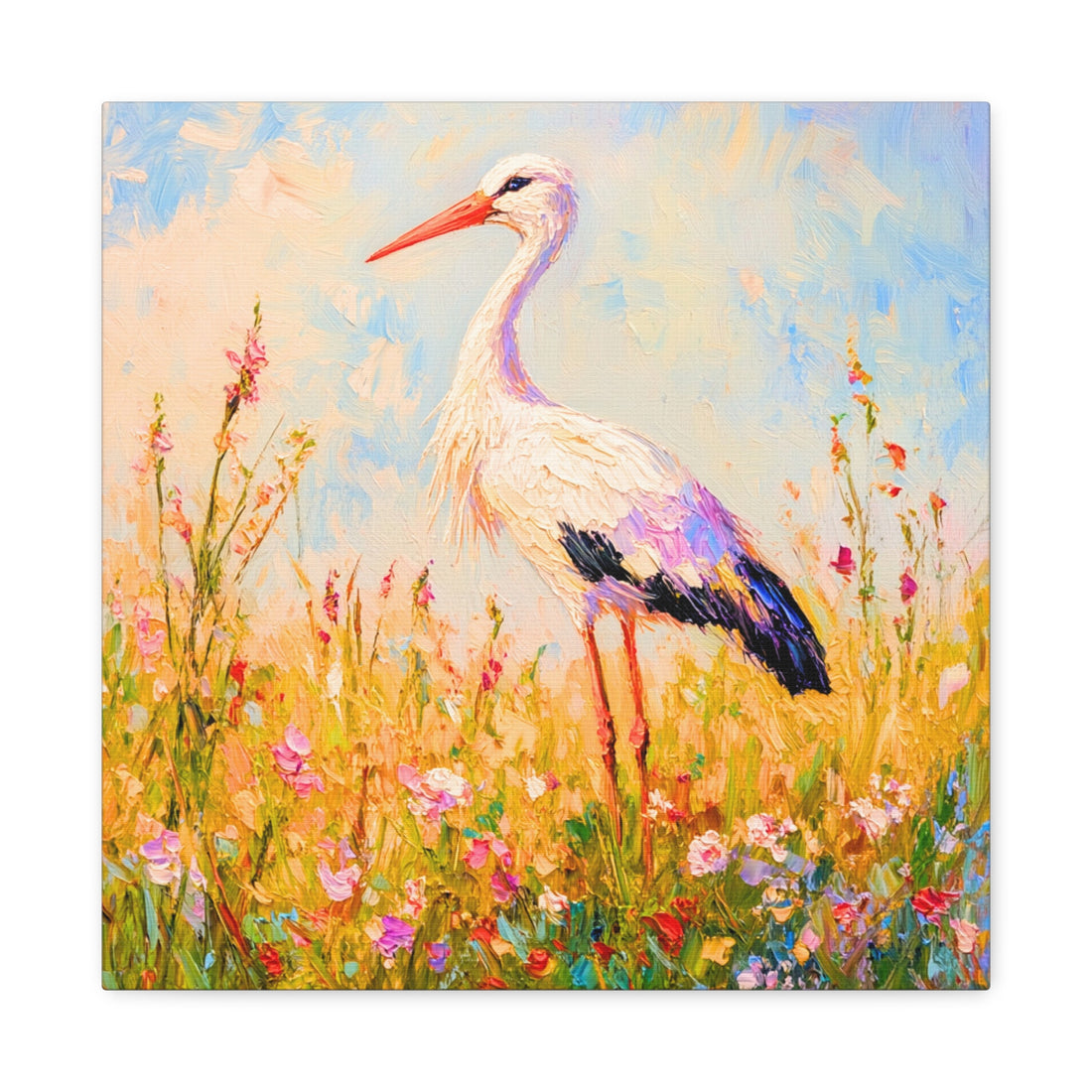 Tableau Impressionniste Cigogne