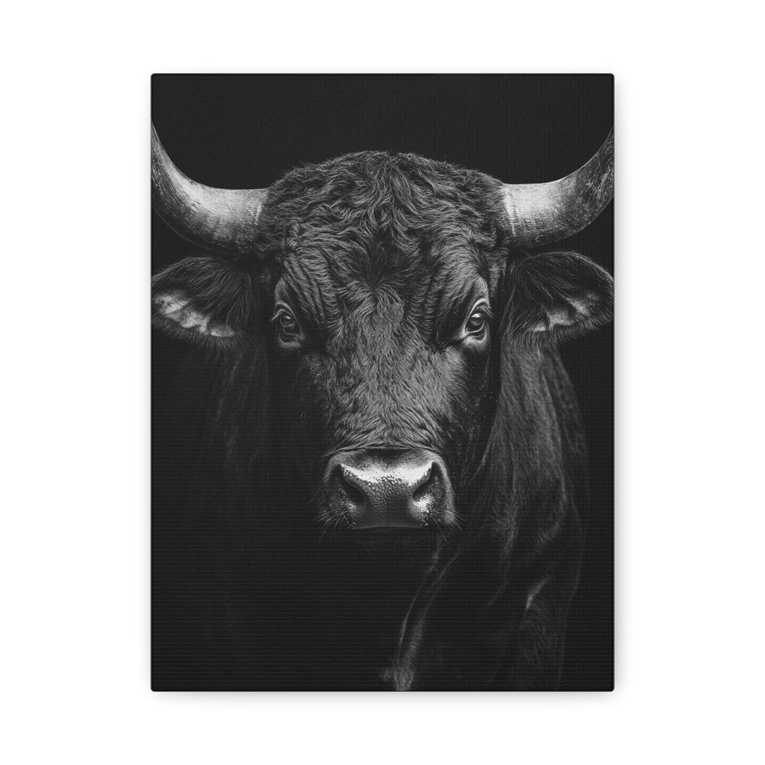 Tableau Taureau Noir Et Blanc