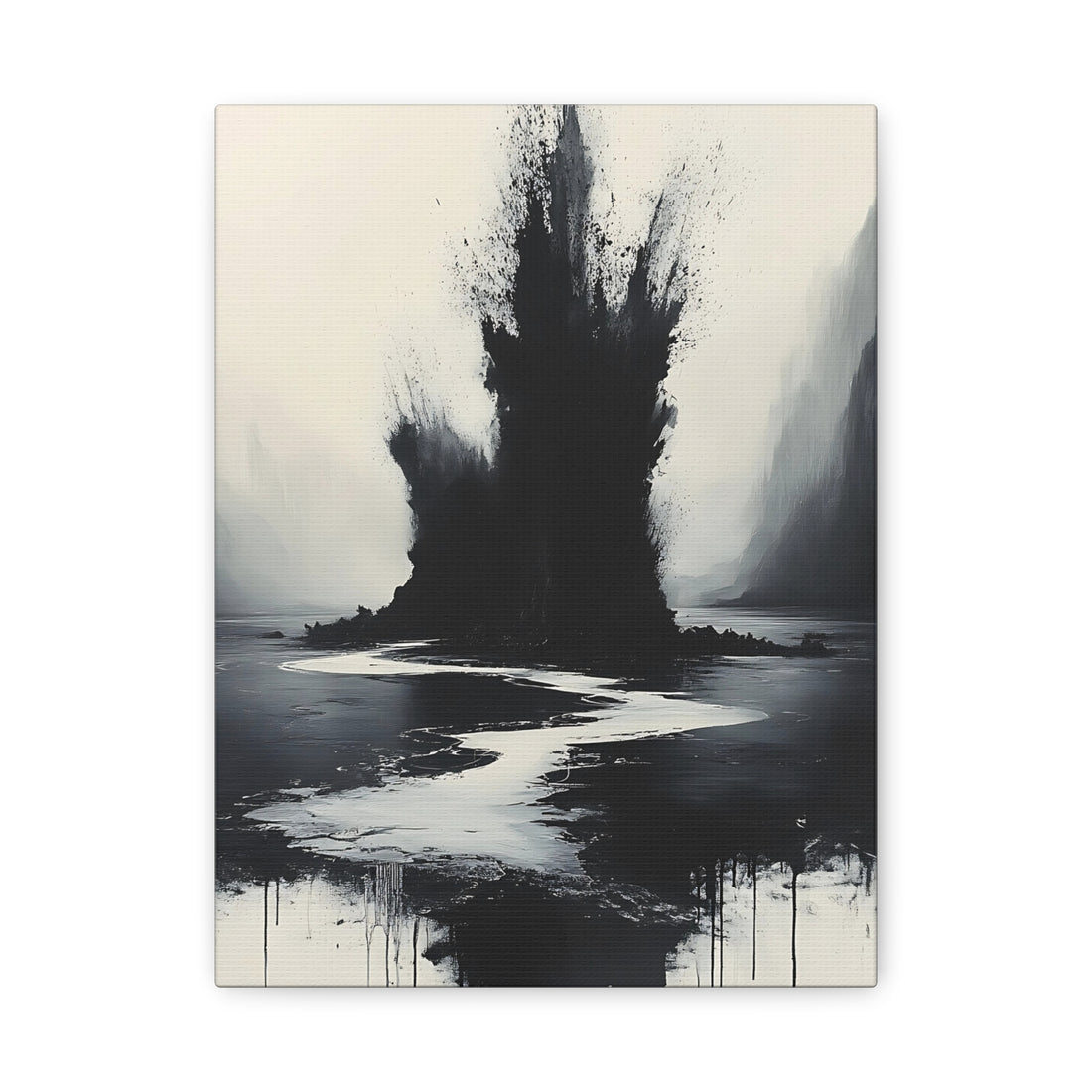 Tableau Noir & Blanc Abstrait Contemporain