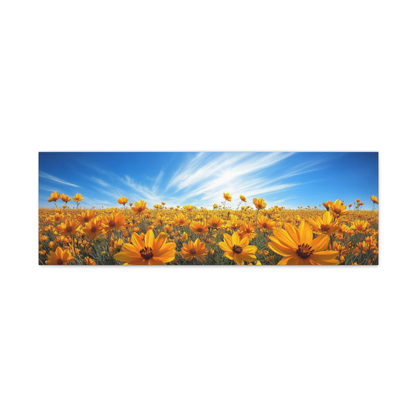 Tableau Panoramique Fleurs Jaunes