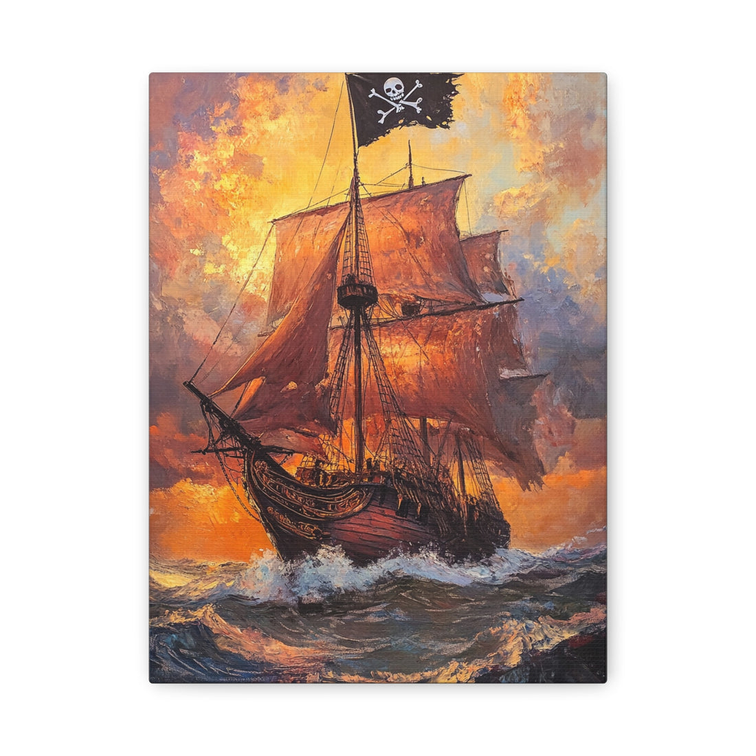 Tableau Peinture Bateau Pirate