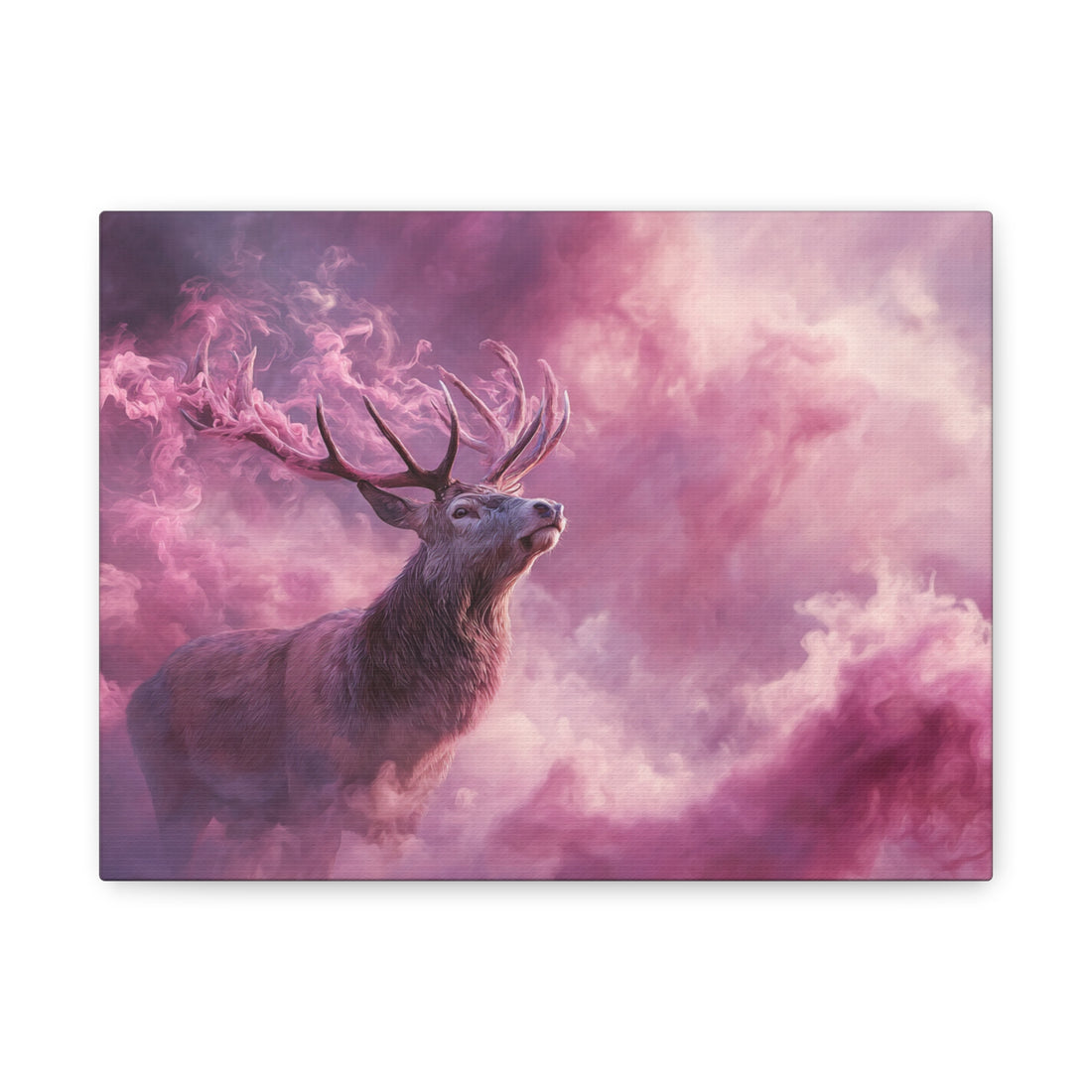 Tableau Cerf & Fumée Rose