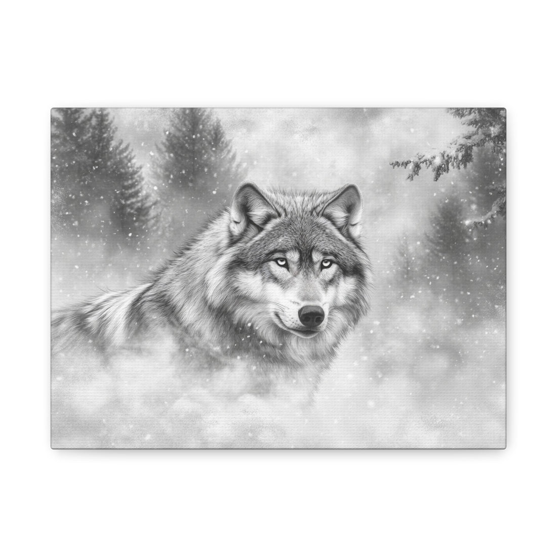 Tableau Loup Noir Et Blanc