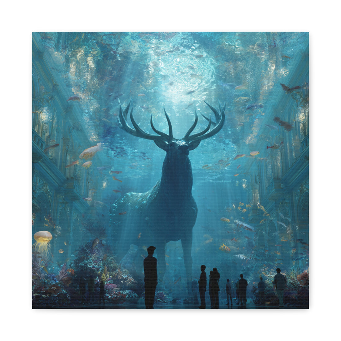 Tableau Cerf & Aquarium Géant