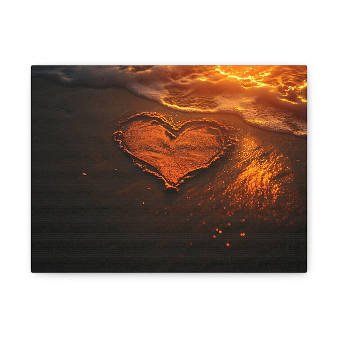 Tableau Coucher De Soleil & Coeur Sable