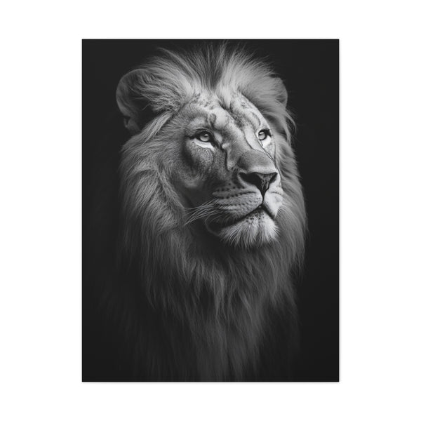 Grand Tableau Lion Noir et Blanc