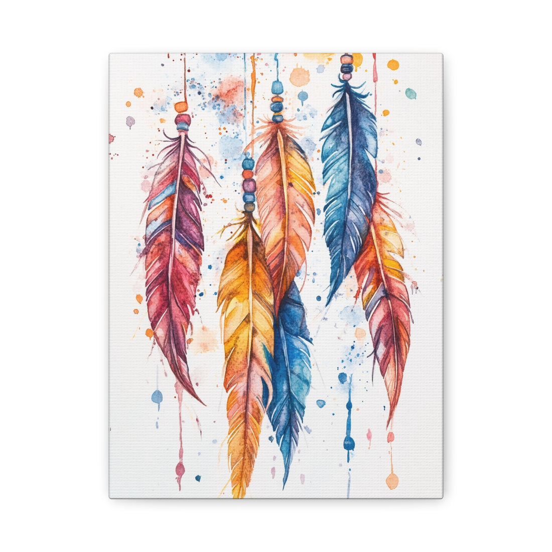 Tableau Plume Indien Aquarelle
