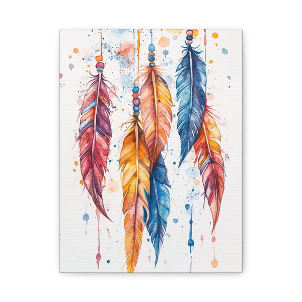 Tableau Plume Indien Aquarelle