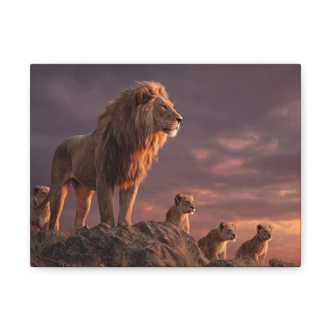 Tableau Lion - Leader du Troupeau