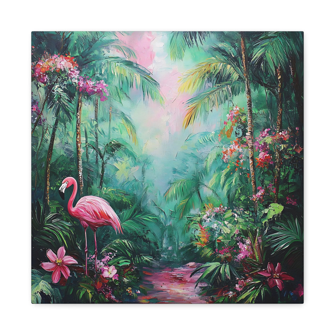 Tableau Flamant Rose Jungle
