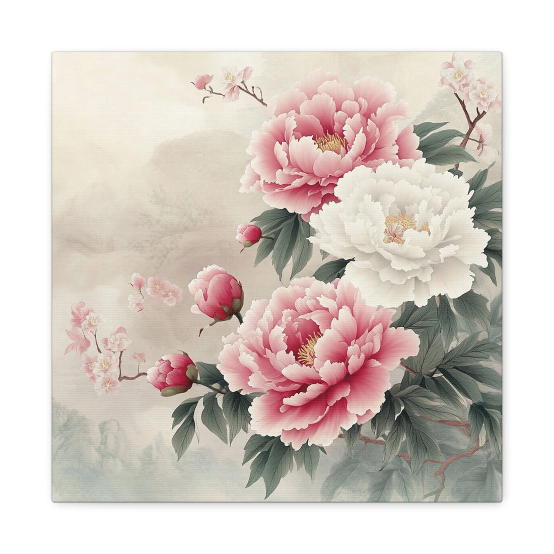 Tableau Pivoine Feng Shui