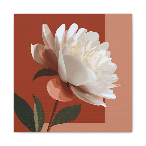 Tableau Terracotta - Pivoine blanche