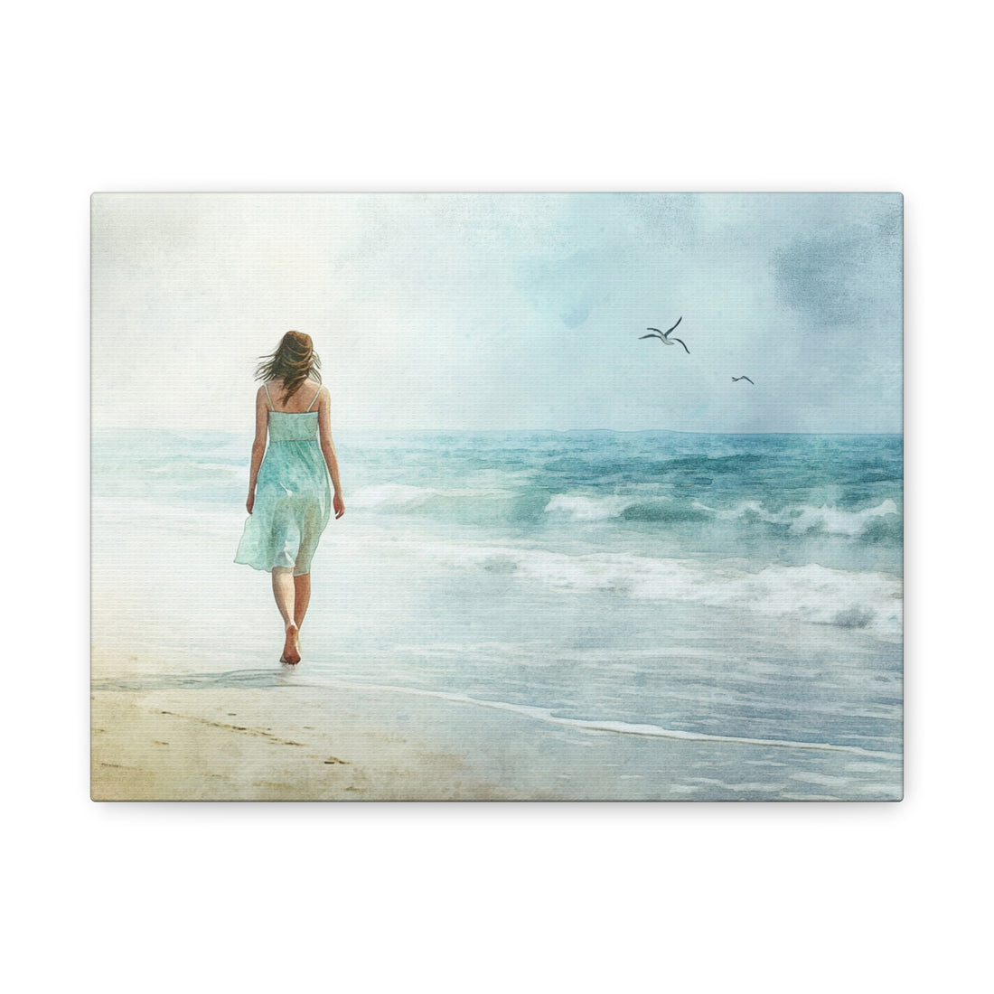 Tableau Peinture Femme Sur La Plage