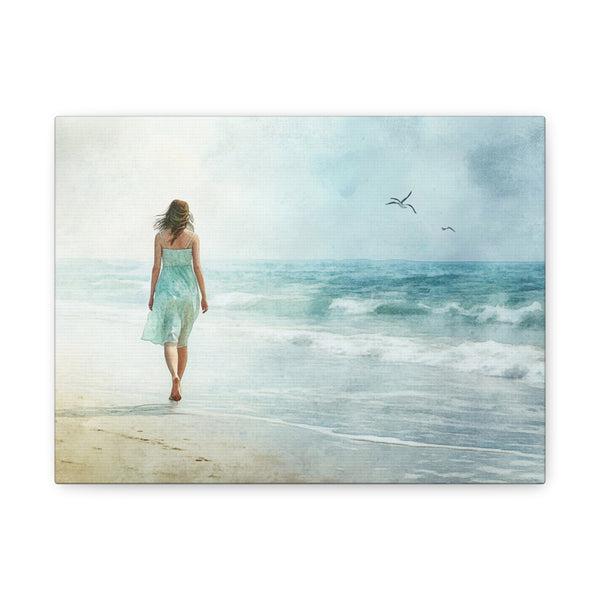 Tableau Peinture Femme Sur La Plage