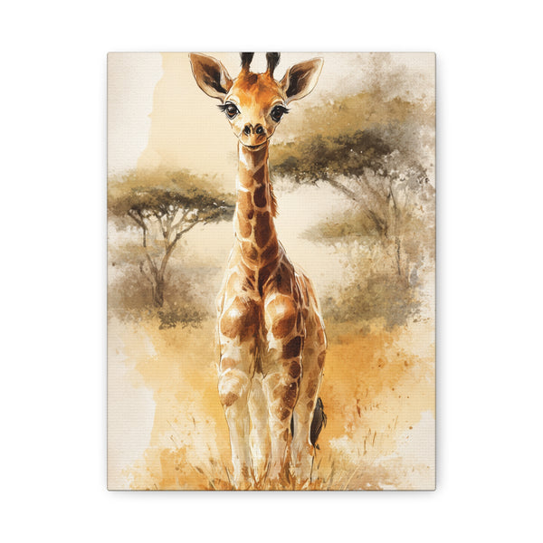 Tableau Aquarelle Bébé Girafe