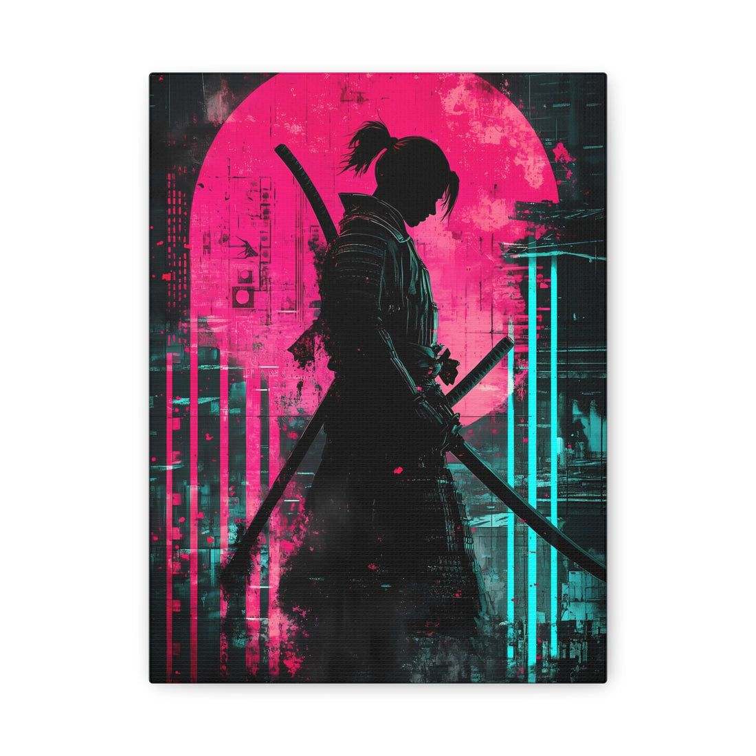 Tableau Guerrier Japonais Cyberpunk