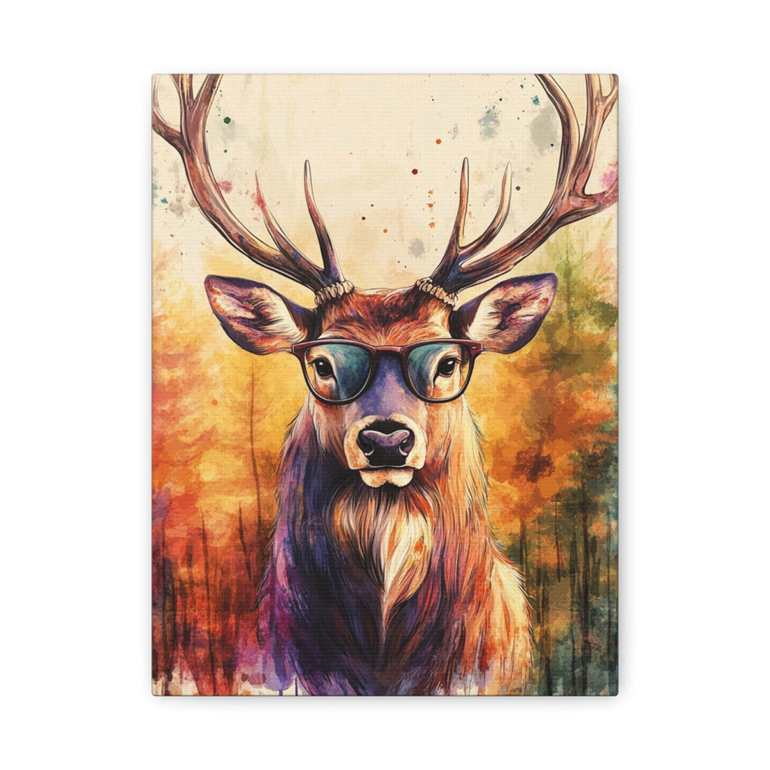Tableaux Peinture Cerf Avec Lunettes