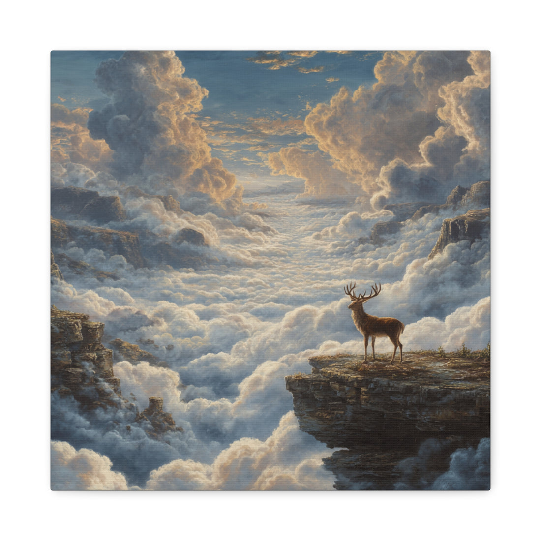 Tableau Cerf & Nuages Flottants