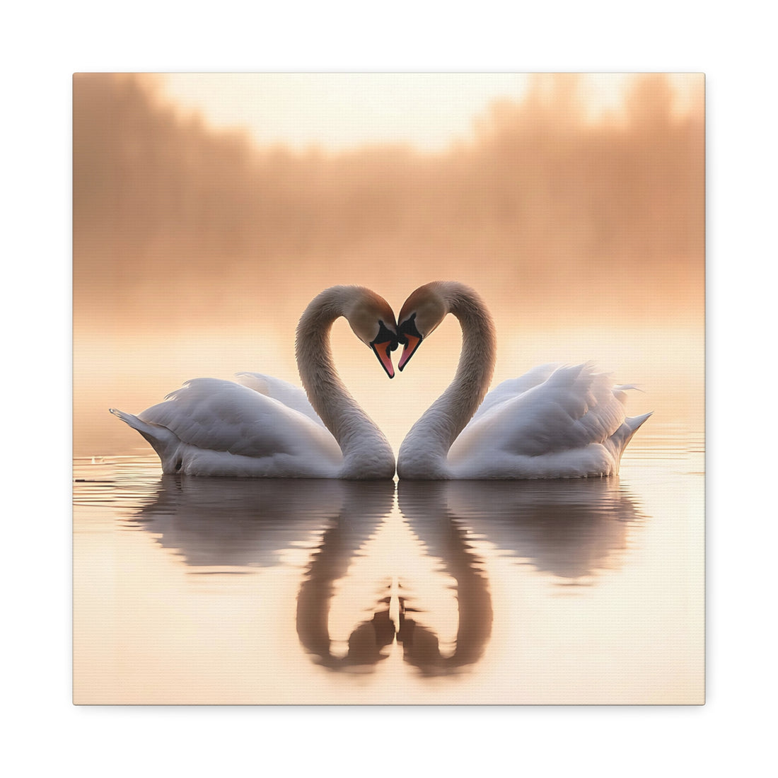 Tableau Cygne Formant Un Coeur