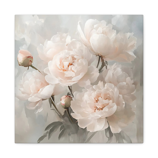 Tableau Fleurs Rose Gris Beige Chambre Adulte