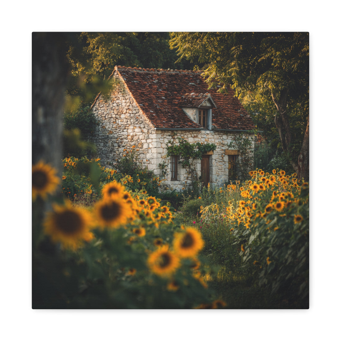 Tableau Tournesol avec Petite Maison