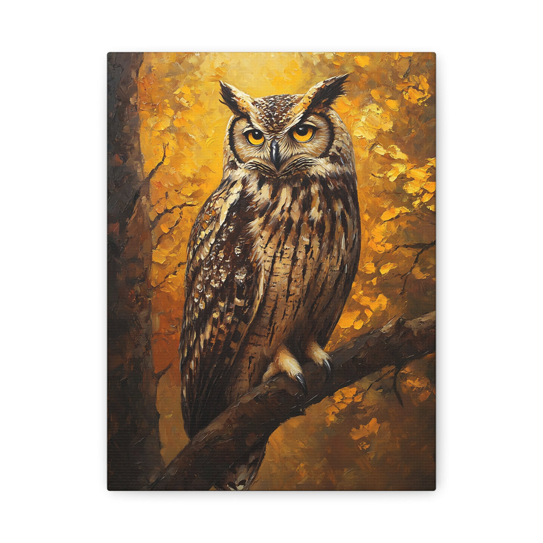 Tableau De Hibou À L'Huile