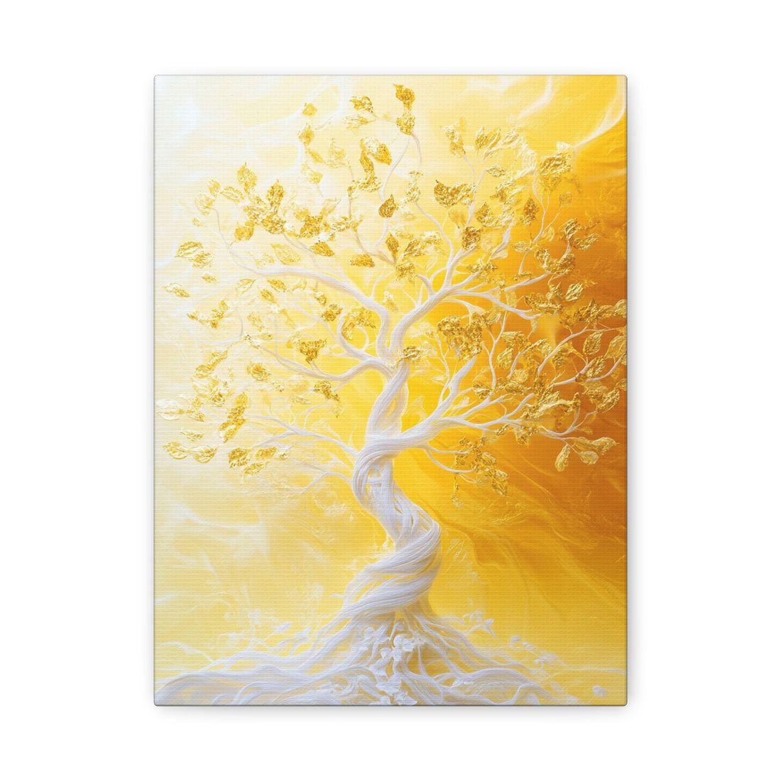 Tableau Arbre De Vie Blanc Jaune