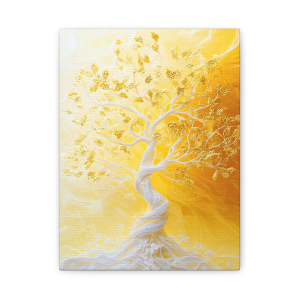 Tableau Arbre De Vie Blanc Jaune