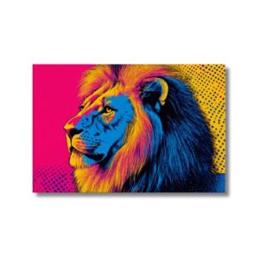 Tableau Pop Art Tête de Lion