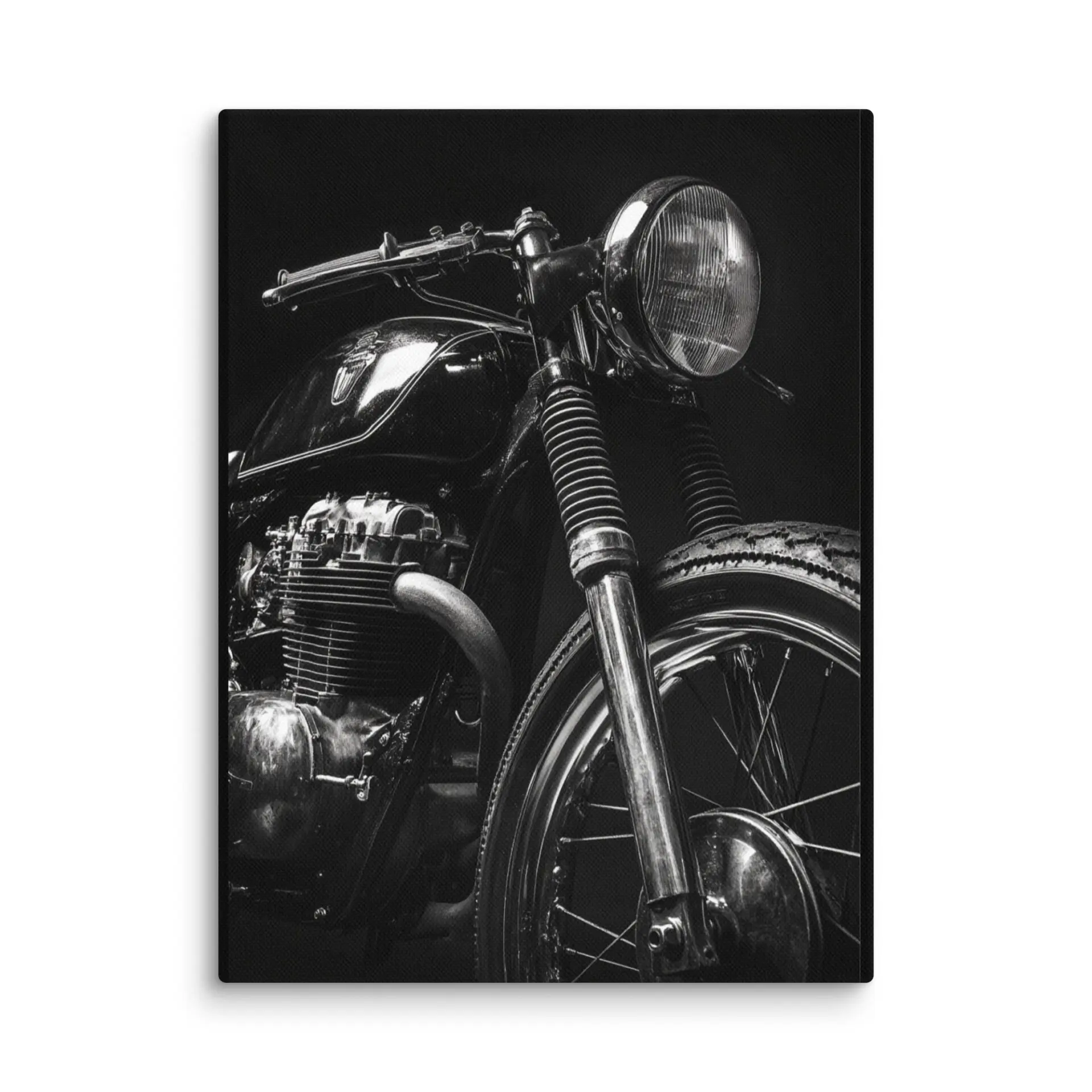 Tableau noir et blanc moto