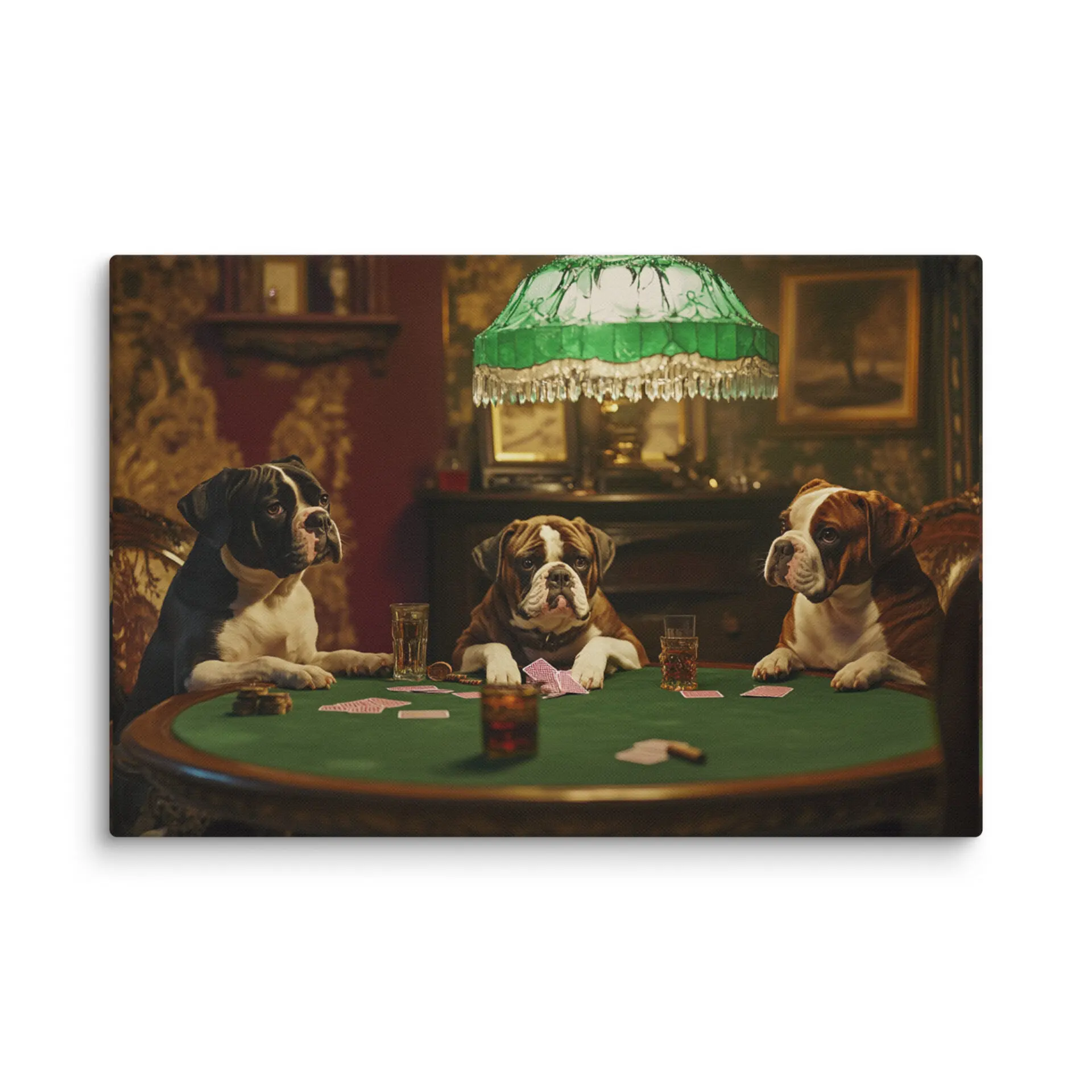Tableau Chiens au Poker