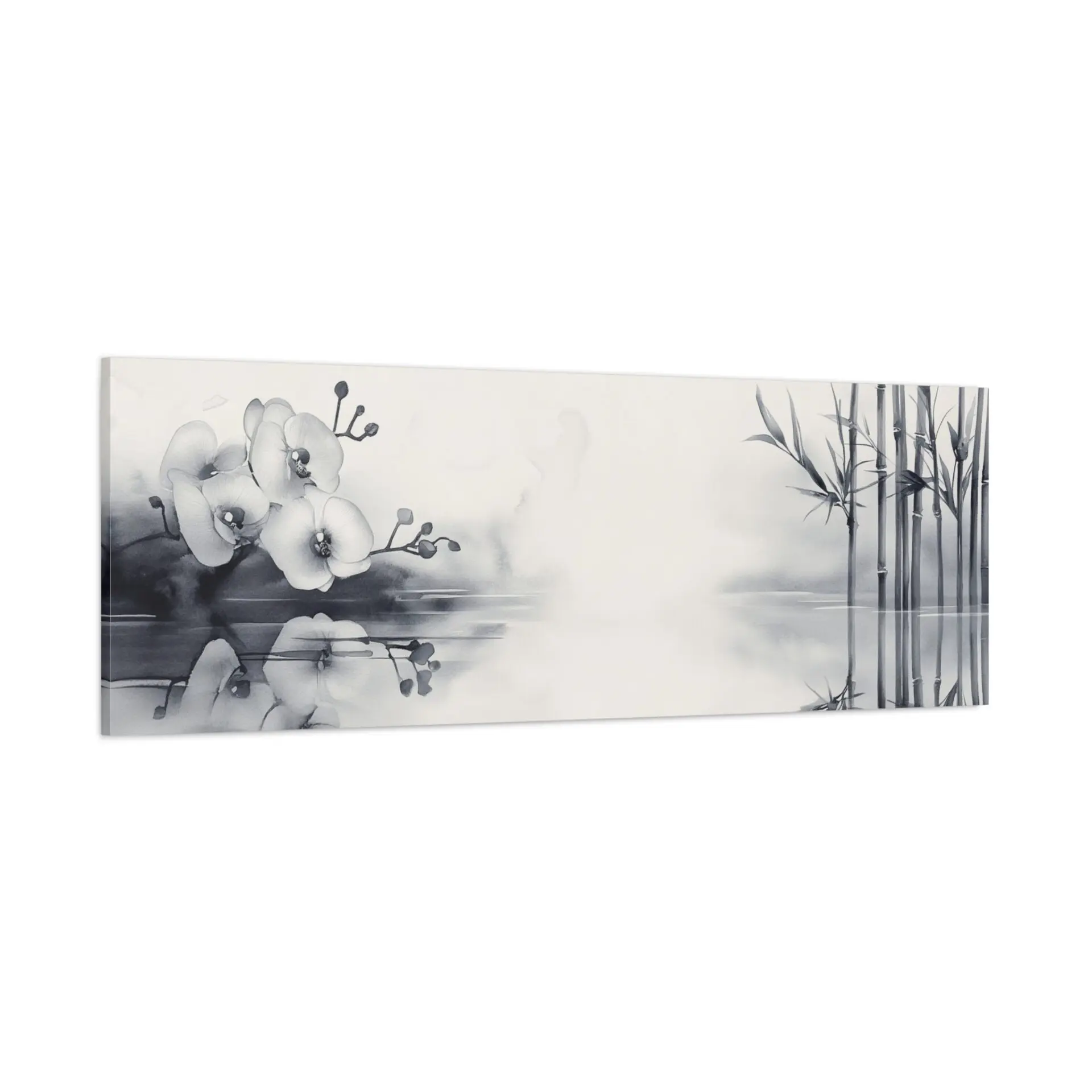 Tableau Bambou Eau Orchidée