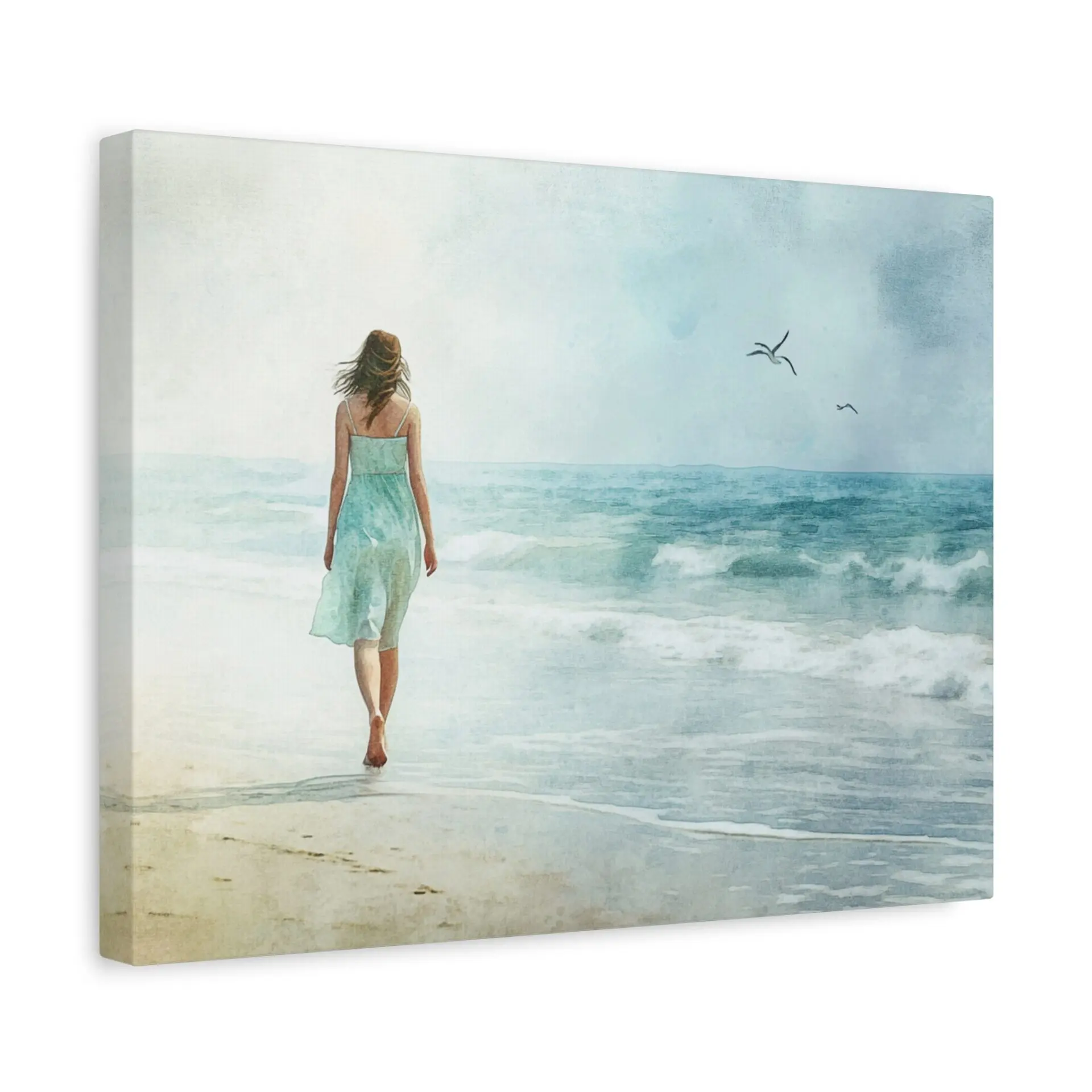Tableau Peinture Femme sur La Plage