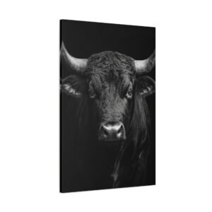 Tableau Taureau Noir Et Blanc