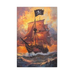 Tableau Peinture Bateau Pirate
