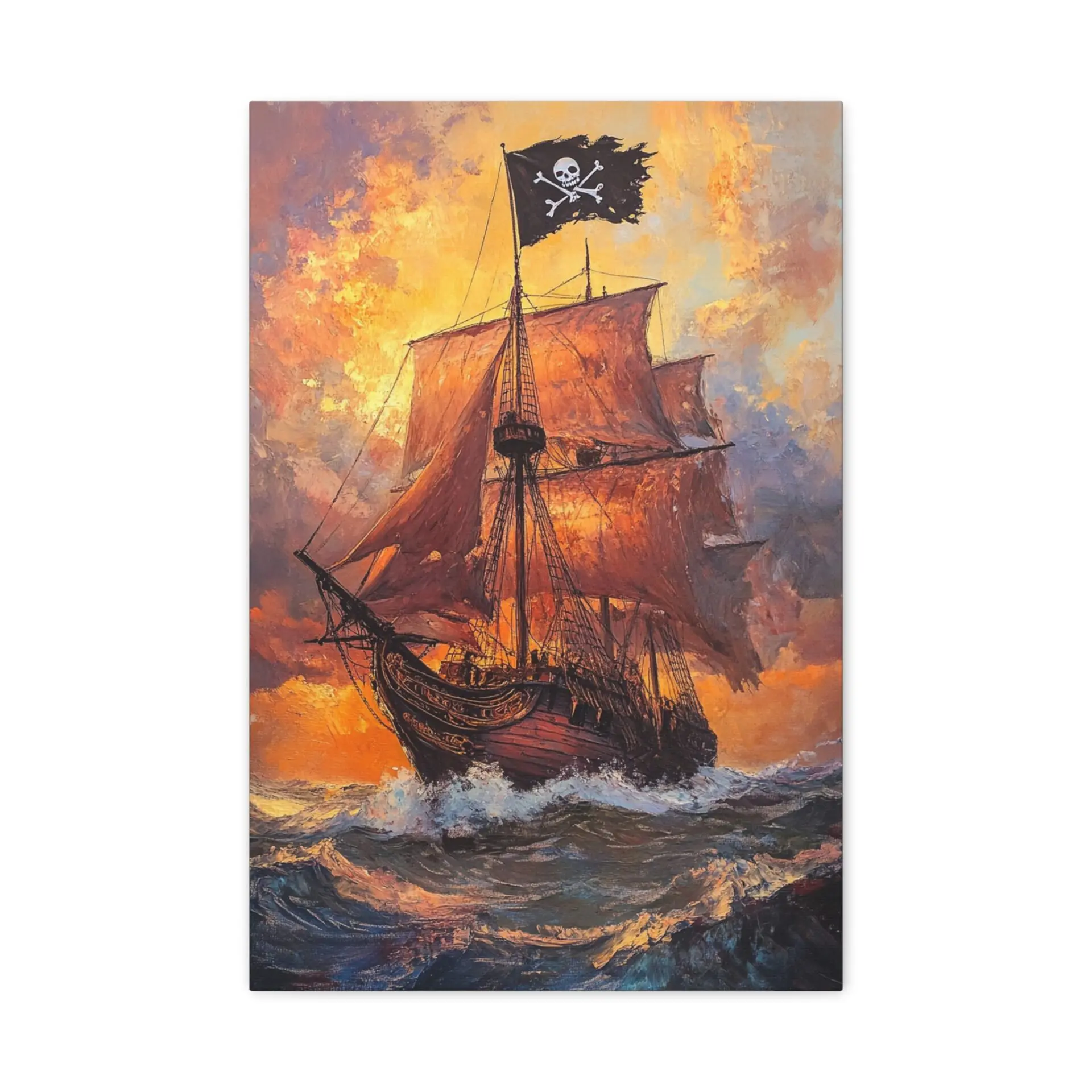 Tableau Peinture Bateau Pirate