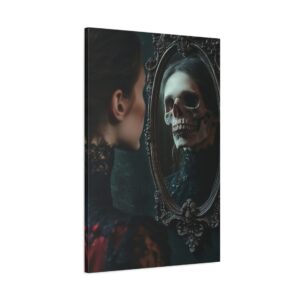 Tableau Femme Miroir Tête de Mort