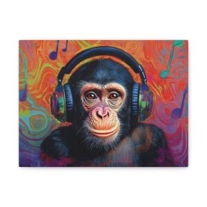 Tableau Tête de Singe avec Casque