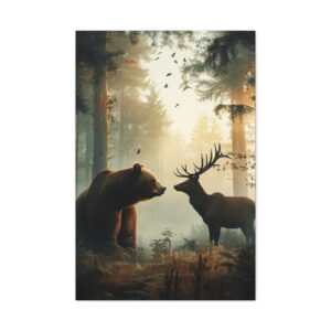 Tableau Ours et Cerf