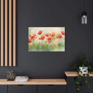 Tableau Aquarelle Coquelicots Effet Mouillé