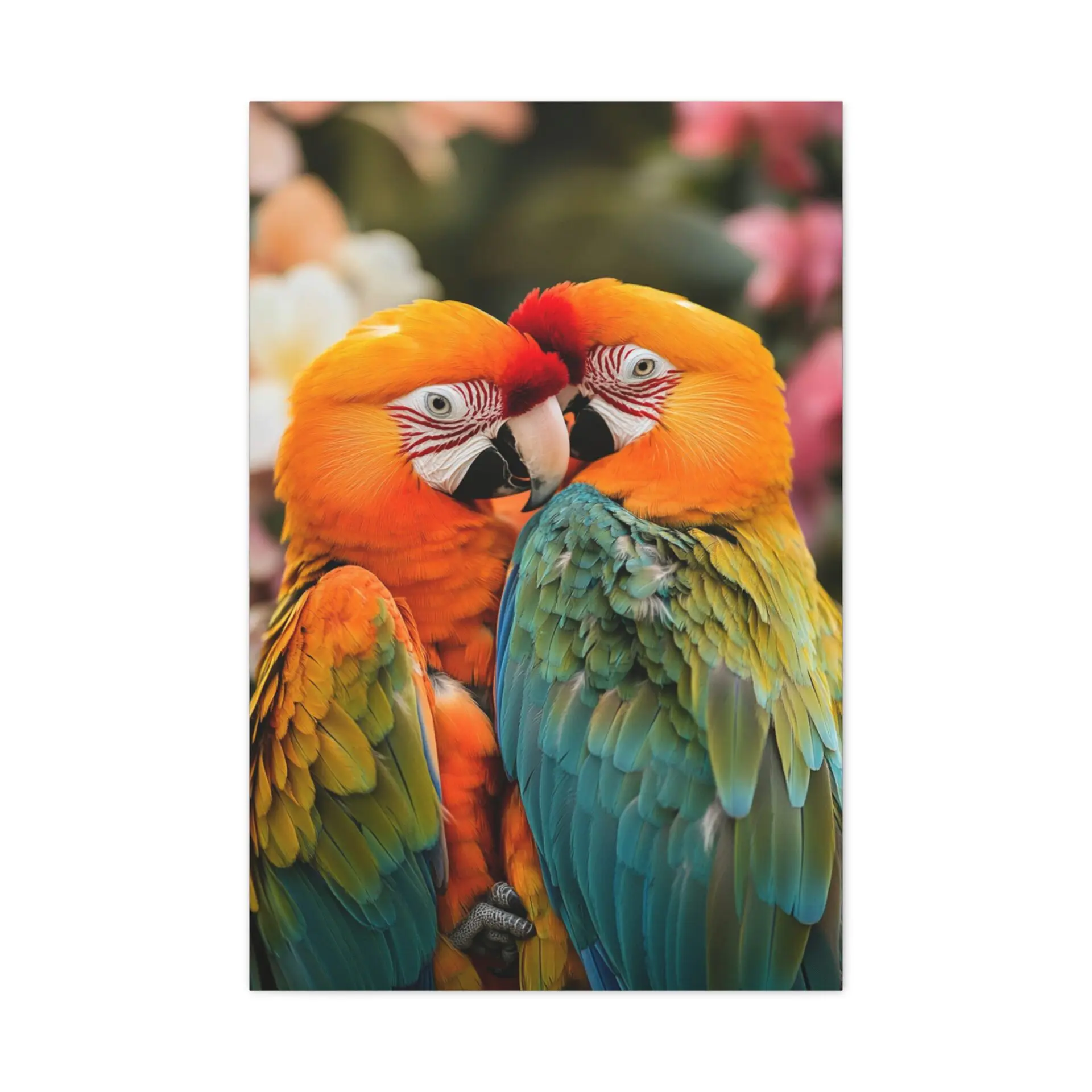 Tableau de Perroquet Amoureux