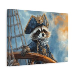 Tableau Raton Laveur en Pirate