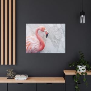 Tableau Flamant Rose Et Marbre